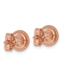 Curata Jewelry 18k Yellow, White or Rose Gold Italian 8mm Textured Half Round Button Earrings 8x8mm Wide Stud Earring