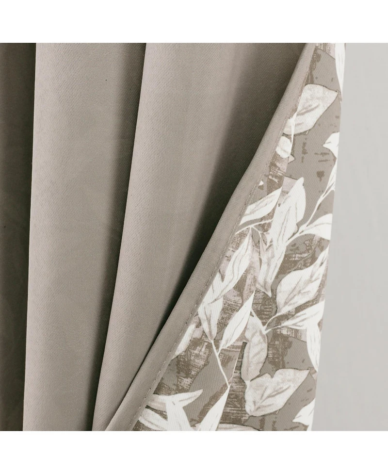 Rt Designers Collection 100% Polyester 190 Gsm Marina Revisible Blackout Grommet Curtain Panel