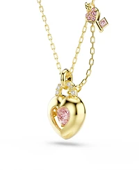 Swarovski Gold-Tone Plated Heart Lock and Key Idyllia Pendant Necklaces