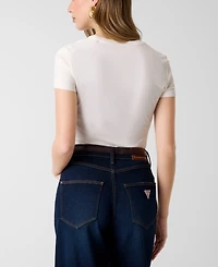 Guess Women's Embellished Lace Logo Crewneck Short-Sleeve T-Shirt