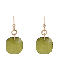 Laundry by Shelli Segal Gold Tone and Olivine Faceted Stone Drop Earrings