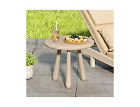 Slickblue Outdoor 18 Inch Mahogany Wood Side Table with Thickened Top