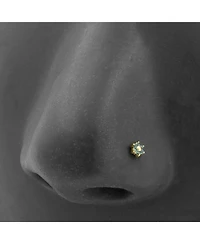 Curata Jewelry Solid 14k Yellow Gold Cubic Zirconia 3mm Flower Nose stud