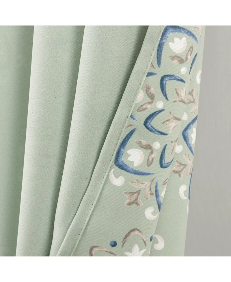 Rt Designers Collection 100% Polyester 190 Gsm Tilley Revisible Blackout Grommet Curtain Panel 54" x 95" Sage