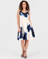 Robbie Bee Petite Printed Scoop-Neck Sleeveless Dress