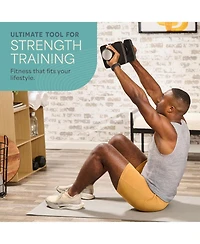 Lifepro Adjustable Dumbbell Set with Rack – 5-in-1 Quick-Change Hand Weights, 15lb, 25lb, or 43lb – Compact Adjustable Dumbbells for Men