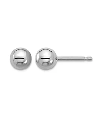 Curata Jewelry Solid 950 Platinum Classic Ball Stud Earrings