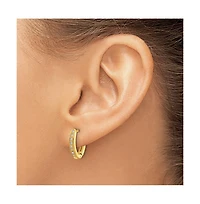 Curata Jewelry 18k Yellow or White Gold 0.16cttw Diamond Wishbone Hoop Earrings