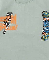 Sovereign Code Boys' 2T-7 Graphic Print T-Shirt and Shorts, 2-Piece Set