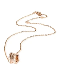 Pre-Owned Bvlgari Rose Gold Diamond B.zero1 Necklace