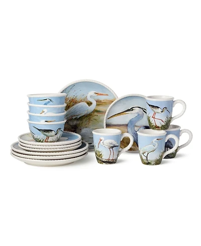 Certified International Coastal Birds 16-Pc. Dinnerware Set, Service for 4