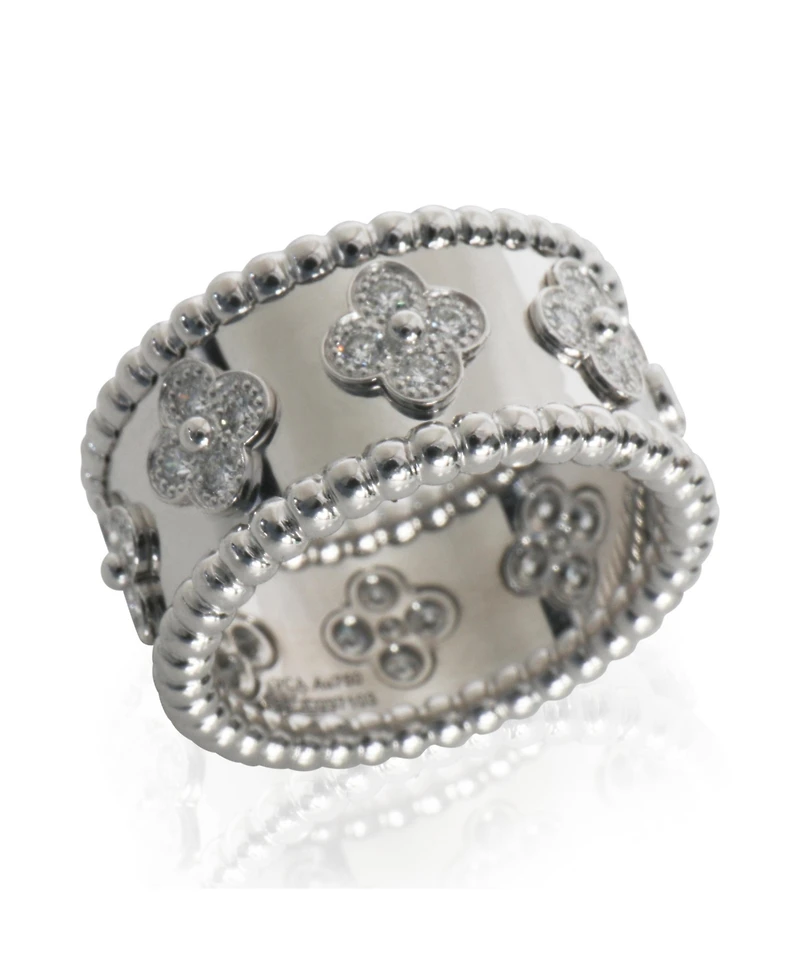 Van Cleef & Arpels Diamond Perlee Clovers Ring