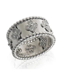 Van Cleef & Arpels Diamond Perlee Clovers Ring
