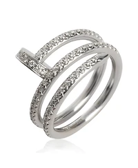Pre-Owned Cartier Gold Diamond Double Juste Un Clou Ring