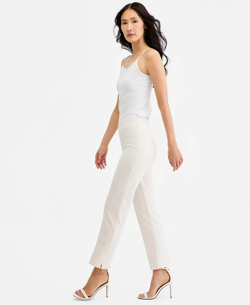 Anne Klein Women's Pull On Straight-Leg Ankle Pants
