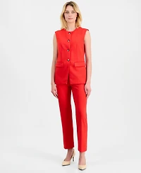 Anne Klein Women's Crewneck Button-Front Vest