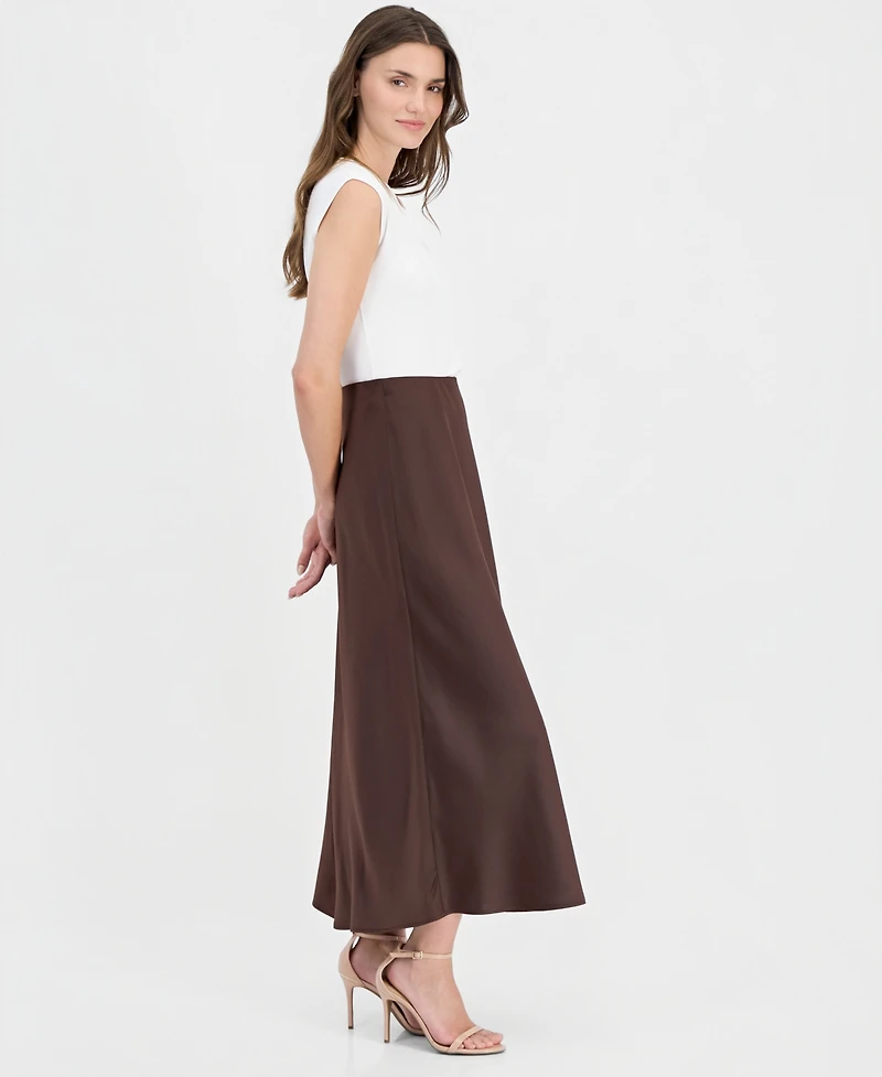 Anne Klein Women's Satin Pull-On Flared Skirt