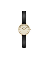 Breda Beverly 1730m Gold and Black Leather Band Watch, 25mm