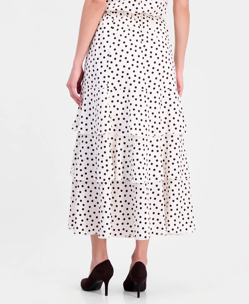 Anne Klein Petite Tiered Pull-On Midi Skirt