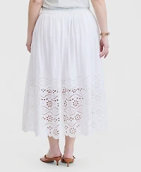 On 34th Trendy Plus Eyelet-Embroidered Midi Skirt, Macy's Exclusive