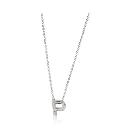 Pre-Owned Tiffany & Co Sterling Silver Diamond Initial P Pendant