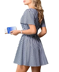 Cupshe Women's Last Summer Striped Mini Beach Dress