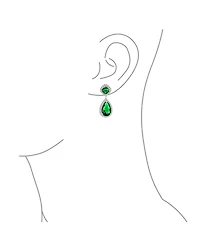 Bling Jewelry Cocktail Cz Halo 7CT Cubic Zirconia Teardrop Chandelier Earrings
