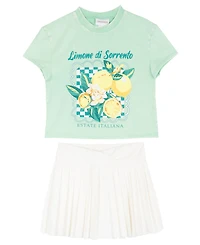 Tween Diva Girls' 7-16 Graphic T-Shirt and Pleated Active Skort, 2-Piece Set