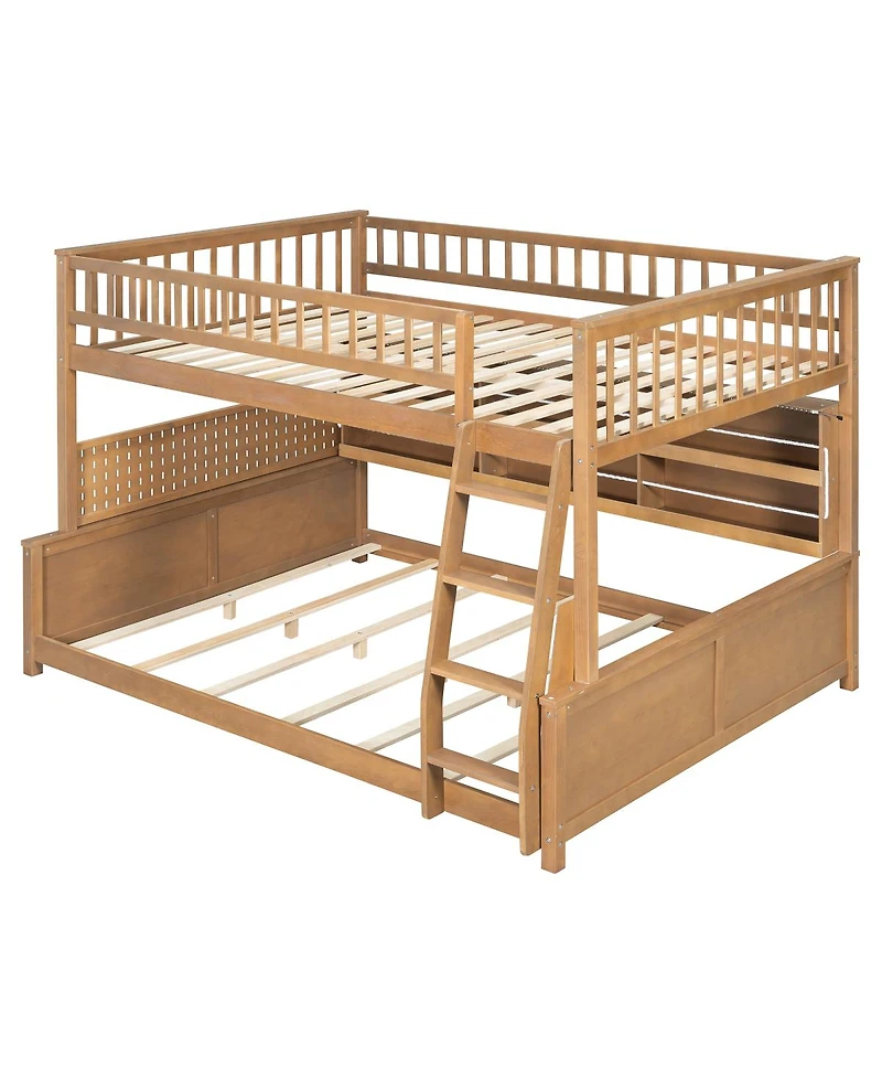 Streamdale Furniture Bunk Bed with Shelving, Lights & Pegboard