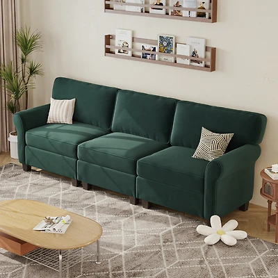 Streamdale Furniture 94" 3-Seater Corduroy Sofa Couch with Deep Seats & Removable Cushions