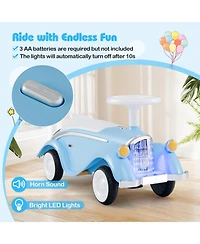 Slickblue Toddler Ride On Toy Classic Sliding Car with Horn & Led Headlight