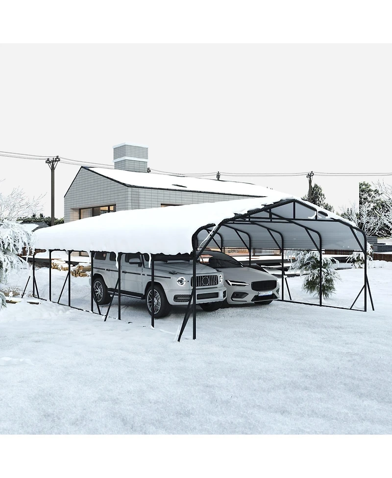 Mondawe 20x30 ft. Galvanized Steel Carport Shelter