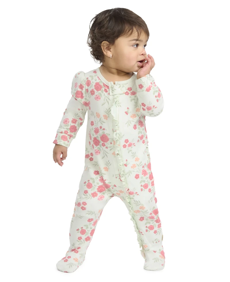 Huggies Baby Girls' Crewneck Footed Coverall