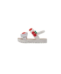 Bebe Toddler Pcu Sandal with Rubber Plastic Cherry and Rose Charm