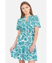 Yumi Women's Leaf Print Mini Dress