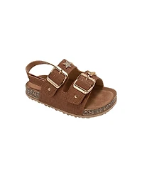 Bebe Girls Footbed Sandals - Comfortable Design with Double Buckle and Charms