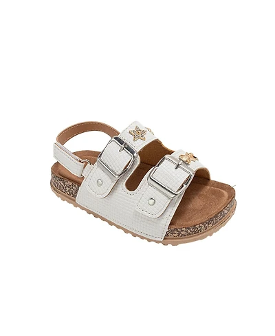 Bebe Girls Footbed Sandals - Comfortable Design with Double Buckle and Charms