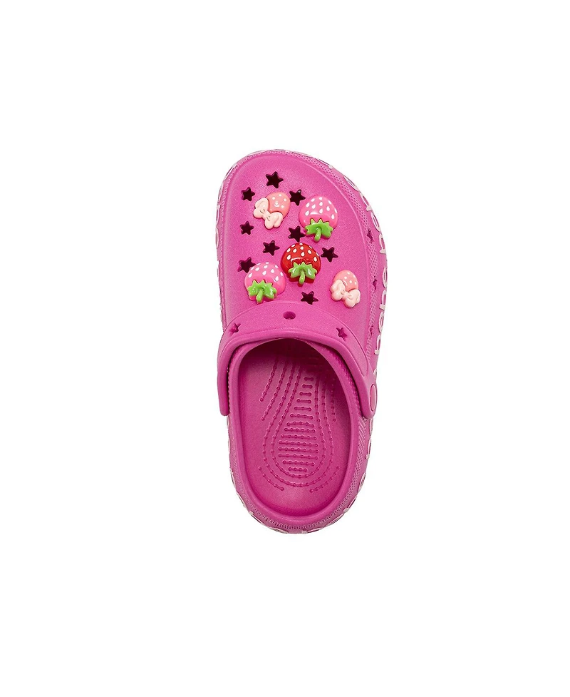 Bebe Little Girls Eva Lightweight Clogs - Slip On Comfy Shoes with Fruit Charms