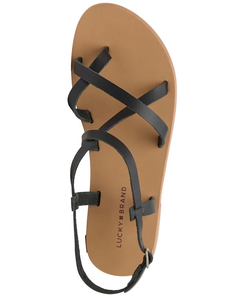 Lucky Brand Women's Sanessa Strappy Gladiator Flat Sandals