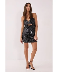 Nasty Gal Women's Disc Tassel Halter Mini Dress