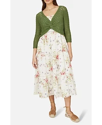 Yumi Women's Crochet Cotton Twisted Bolero Top