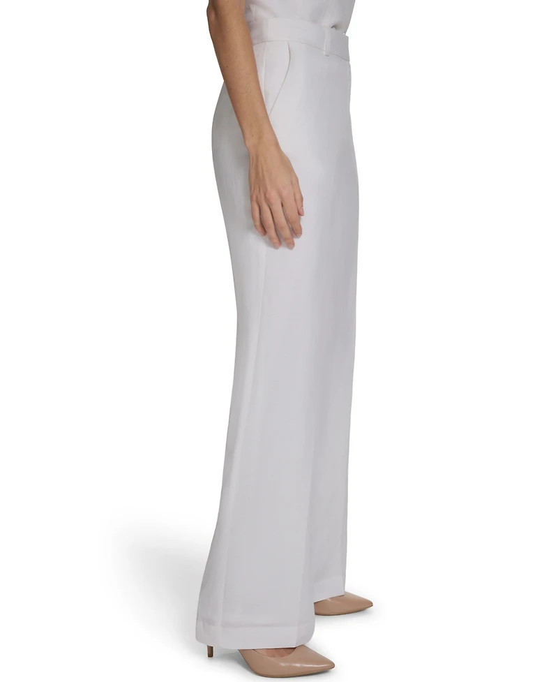 Calvin Klein Women's Wide-Leg Mid-Rise Pants