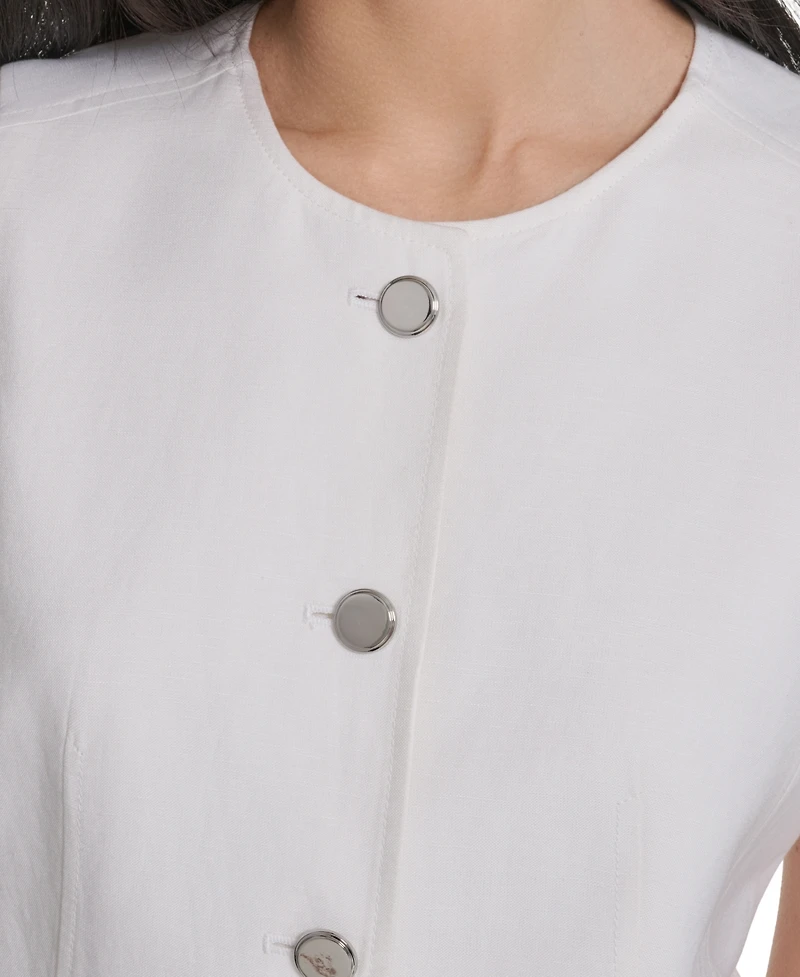Calvin Klein Women's Button-Front Vest Jacket