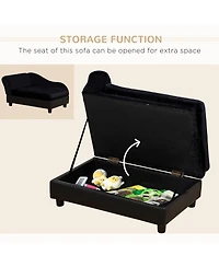 6thdruple Small Pet Sofa with Storage & Tufted Cushion