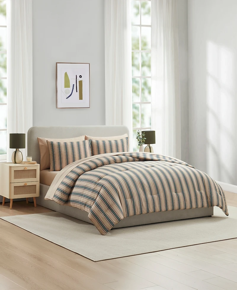 Nestl Luxury Soft Modern Striped Design -Pc. Comforter Set