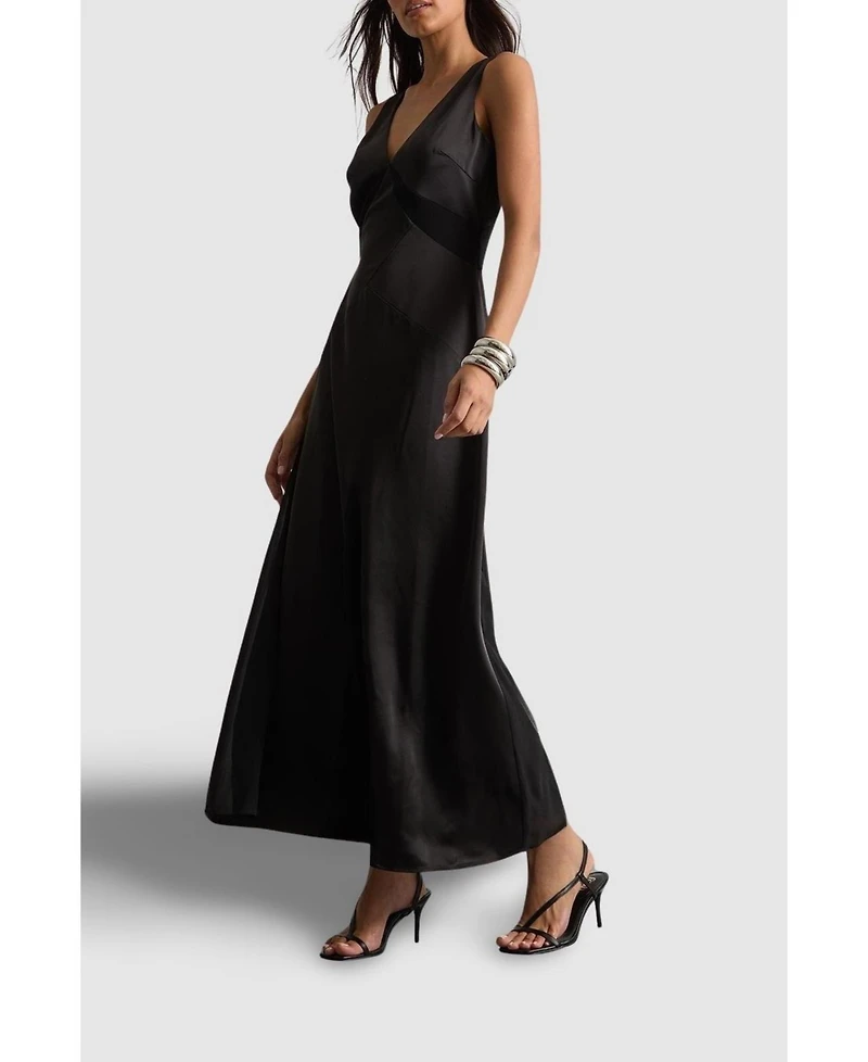 Warehouse Women's Satin And Chiffon Mix Midaxi Dress