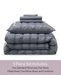 Nestl Luxury Soft Seersucker Design 5-Pc. Comforter Set, Twin/Twin Xl