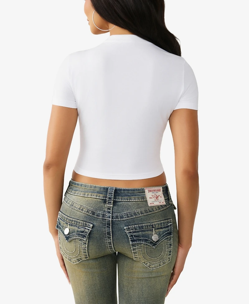 True Religion Women's Crystal Snake Baby T-Shirt