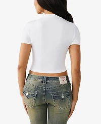 True Religion Women's Crystal Snake Baby T-Shirt