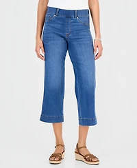Style & Co Petite High Rise Shaping Cropped Wide Leg Jeans, Macy's Exclusive